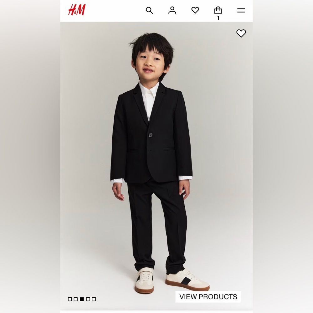 H&M Classic Black Suit for Kids Size 4T